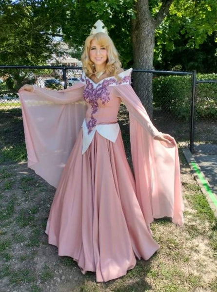 Aurora Dress adult cosplay costume Princess Sleeping Beauty customade+petticoat