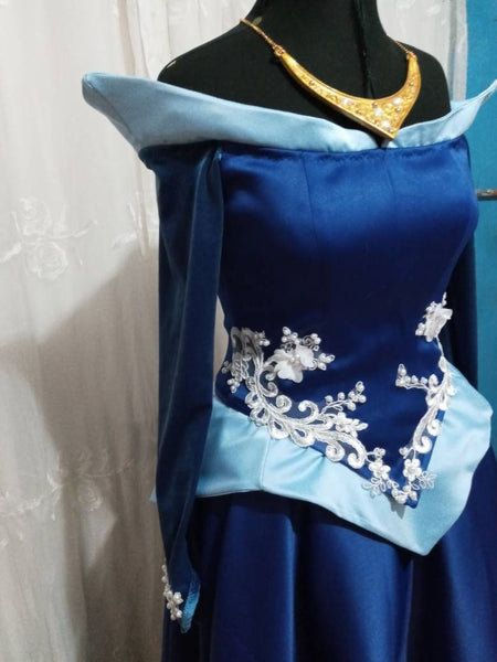 Aurora costume READY FOR SHIP blue dress customade cosplay princess Sleeping Beauty