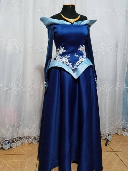 Aurora costume READY FOR SHIP blue dress customade cosplay princess Sleeping Beauty