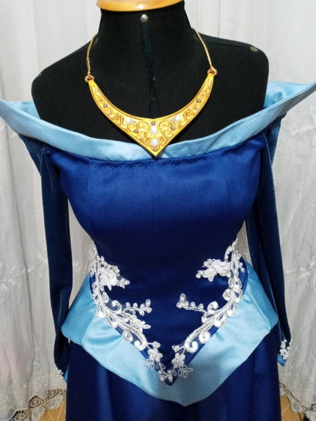 Aurora costume READY FOR SHIP blue dress customade cosplay princess Sleeping Beauty