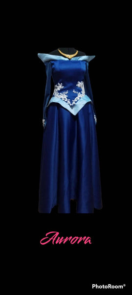 Aurora costume READY FOR SHIP blue dress customade cosplay princess Sleeping Beauty