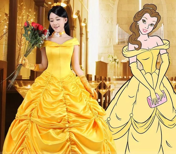 strapless open back dress Belle Beauty The Beast Dress – Mermaidcosplay