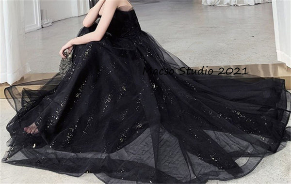 Black Red Shiny Princess Prom Dress Adult Dress Graduation Dress Birthday Gown Prom Dress Evening Prom Party Dress Women Wedding Dress