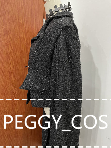 Cruella Cosplay Costume Black Windbreaker Cosplay Suit Women Halloween Cosplay Costume Support Custom Size Neck Accessories Gloves