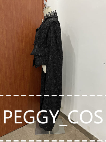 Cruella Cosplay Costume Black Windbreaker Cosplay Suit Women Halloween Cosplay Costume Support Custom Size Neck Accessories Gloves