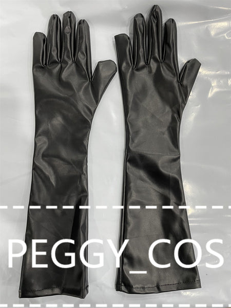 Cruella Cosplay Costume Black Windbreaker Cosplay Suit Women Halloween Cosplay Costume Support Custom Size Neck Accessories Gloves