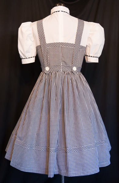 Black and White AUTHENTIC Reproduction DOROTHY Custom Costume Dress Cosplay ADULT Size