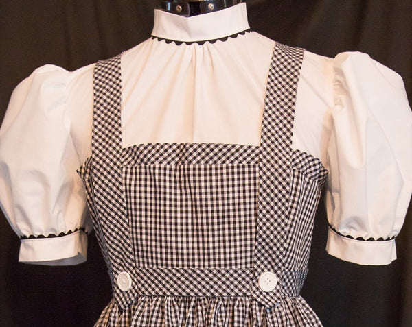 Black and White AUTHENTIC Reproduction DOROTHY Custom Costume Dress Cosplay ADULT Size