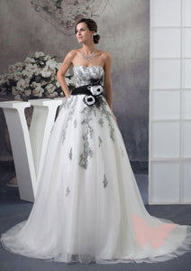 Black and white wedding dress