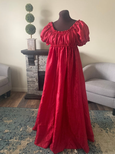 Bridgerton Ruby Red Full length Taffeta Dress