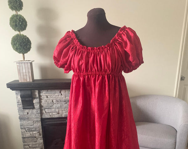 Bridgerton Ruby Red Full length Taffeta Dress