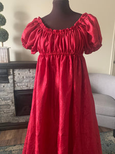 Bridgerton Ruby Red Full length Taffeta Dress