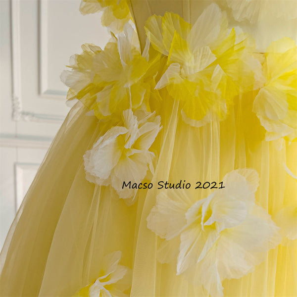 Bright yellow short prom dress sleeveless dress daily dress Party Birthday women summer Dress yellow Lolita Dress Graduation Gown