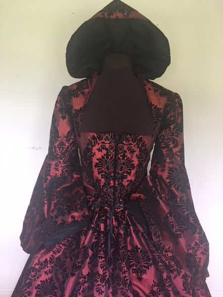 Burgundy and BlaCk Renaissance Gown Dress