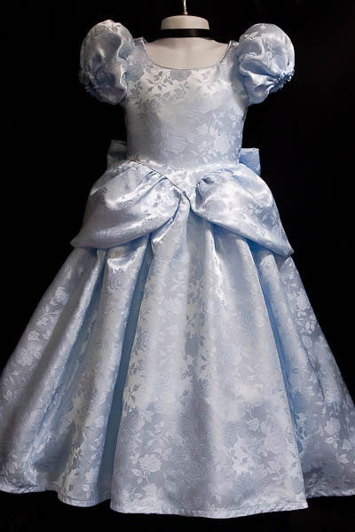 Cinderella GOWN Costume FLORAL Satin Brocade CHILD Size