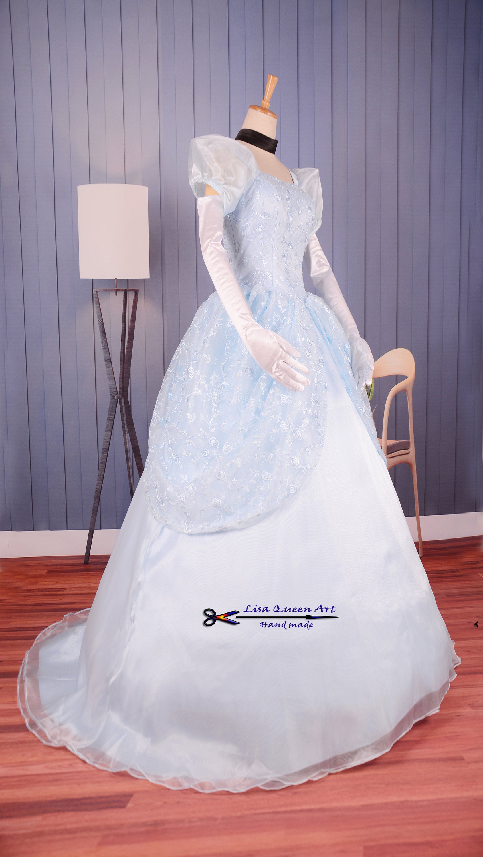 strapless open back dress Cinderella Lace dress Princess Cinderella Cosplay Costume – Mermaidcosplay