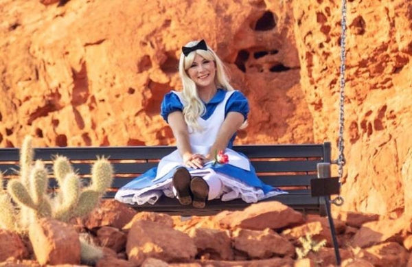 Cosplay Alice in the wonderland Costume dress adult cosplay Alice Cosplay dress +petticoat