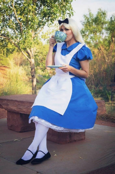 Cosplay Alice in the wonderland Costume dress adult cosplay Alice Cosplay dress +petticoat