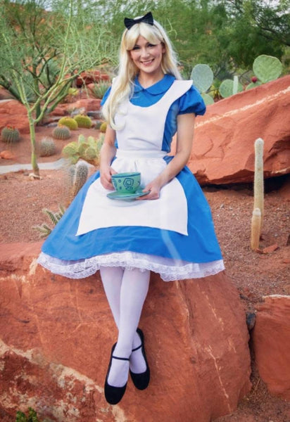 Cosplay Alice in the wonderland Costume dress adult cosplay Alice Cosplay dress +petticoat