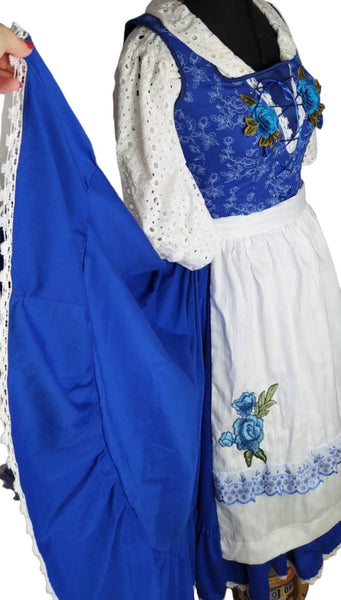 Cosplay Belle Blue dress village musical version Beauty and the beast princess customade