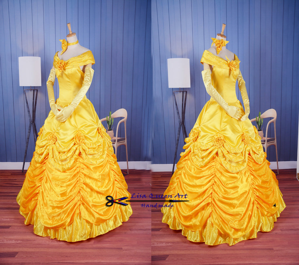 Belle Cosplay Costume Belle dress The Beauty and Beast Princess – Mermaidcosplay Belle Cosplay Costume Belle dress The Beauty and Beast Princess – Mermaidcosplay