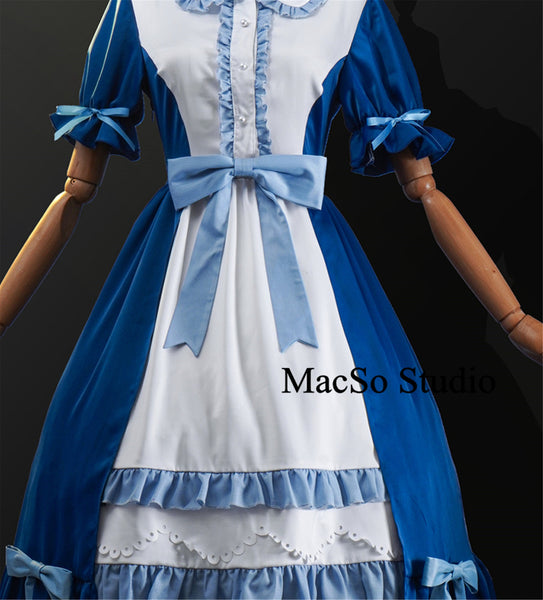 Cute Cosplay Prom maid dress Cosplay Blue Masquerade Maid Dress Women Cosplay dress Party Dress Girls Lolita Masquerade Cosplay Costume