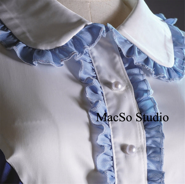 Cute Cosplay Prom maid dress Cosplay Blue Masquerade Maid Dress Women Cosplay dress Party Dress Girls Lolita Masquerade Cosplay Costume