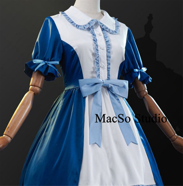 Cute Cosplay Prom maid dress Cosplay Blue Masquerade Maid Dress Women Cosplay dress Party Dress Girls Lolita Masquerade Cosplay Costume