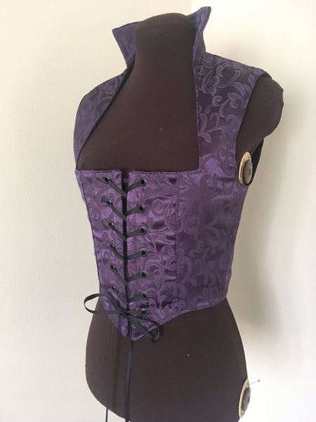 Dark Purple Brocade Pirate Renaissance costume