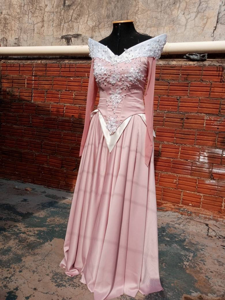 adult aurora princess dress Sleeping Beauty Princess Aurora Pink Adult Cosplay Costume Halloween Party Dress