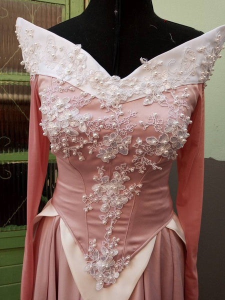 Cosplay Aurora pink dress costume adult princess customade