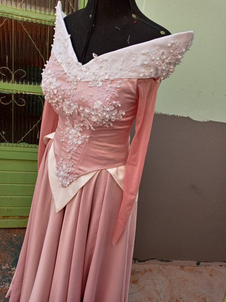 Cosplay Aurora pink dress costume adult princess customade
