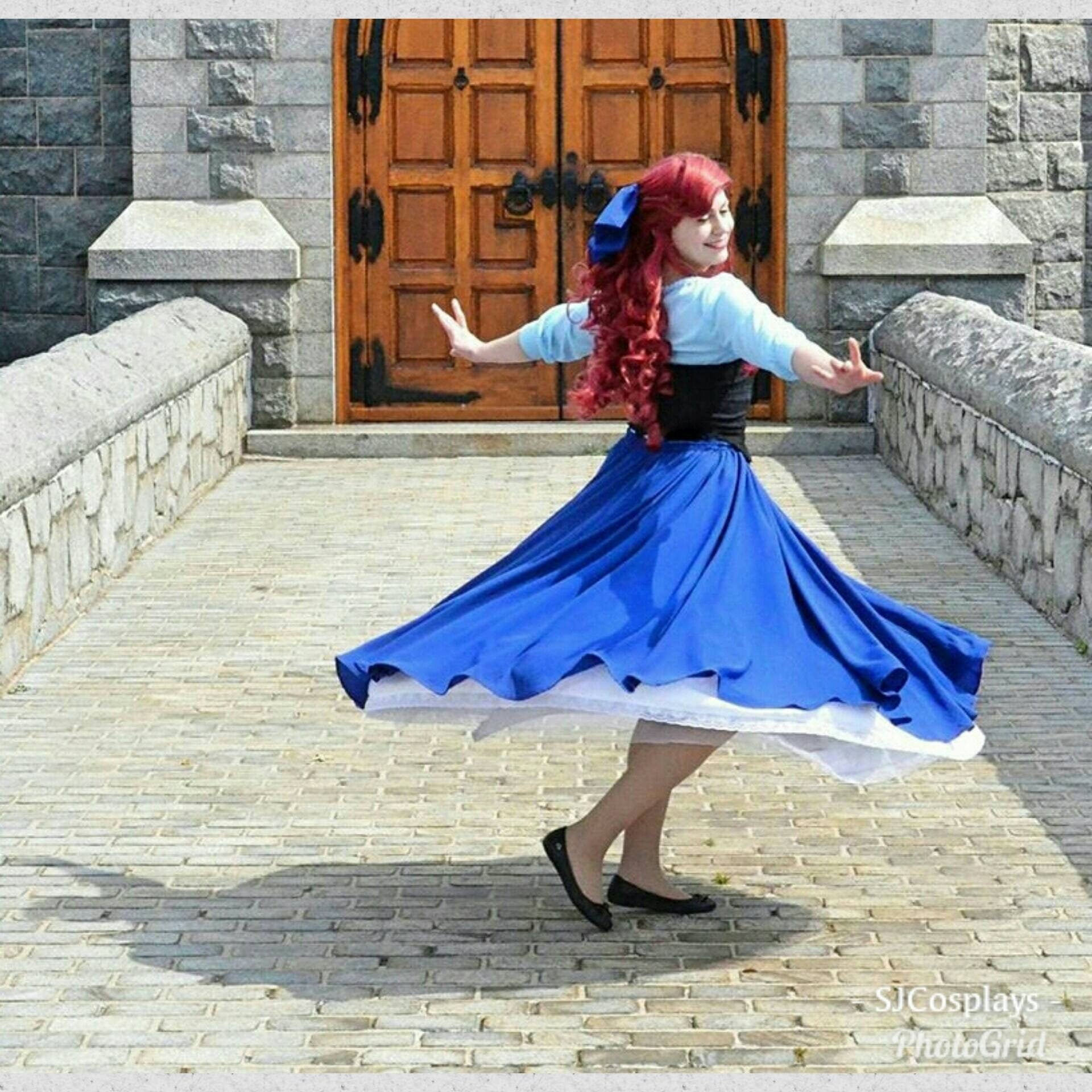 little mermaid blue dress cosplay Disney The Little Mermaid Ariel Princess Blue Dress Cosplay Costume