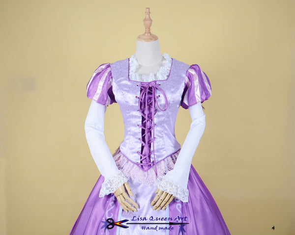 Cosplay Costume Tangled Rapunzel print Dress Princess Tangled Rapunzel