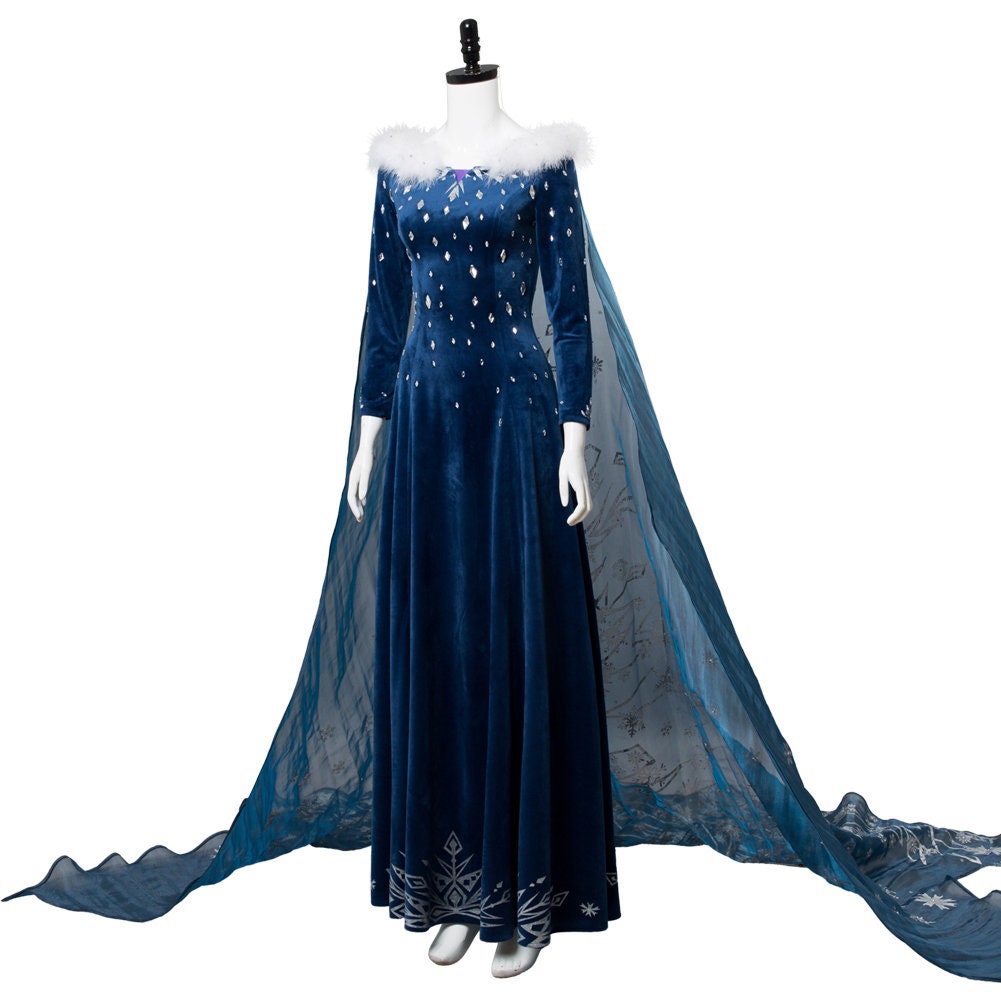 queen elsa blue dress Elsa Blue Velvet Dress – Mermaidcosplay