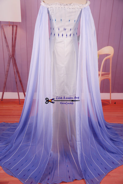 Halloween Elsa White Dress Frozen 2 Princess Elsa Cosplay Costume