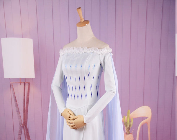 Halloween Elsa White Dress Frozen 2 Princess Elsa Cosplay Costume