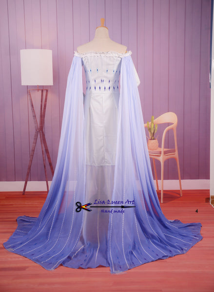 Halloween Elsa White Dress Frozen 2 Princess Elsa Cosplay Costume