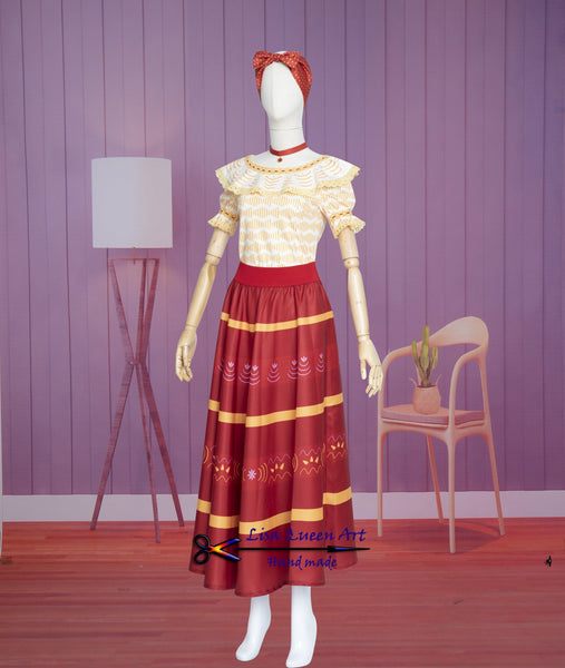 Dolores Madrigal Orange Dress Encanto Dolores Cosplay Costume