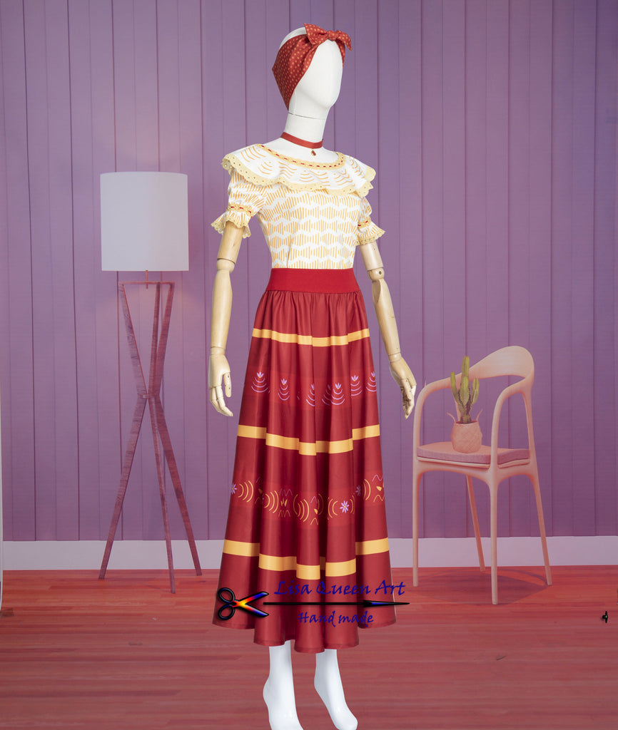 encanto orange dress Dolores Madrigal Orange Dress Encanto Dolores Cosplay Costume Mermaidcosplay