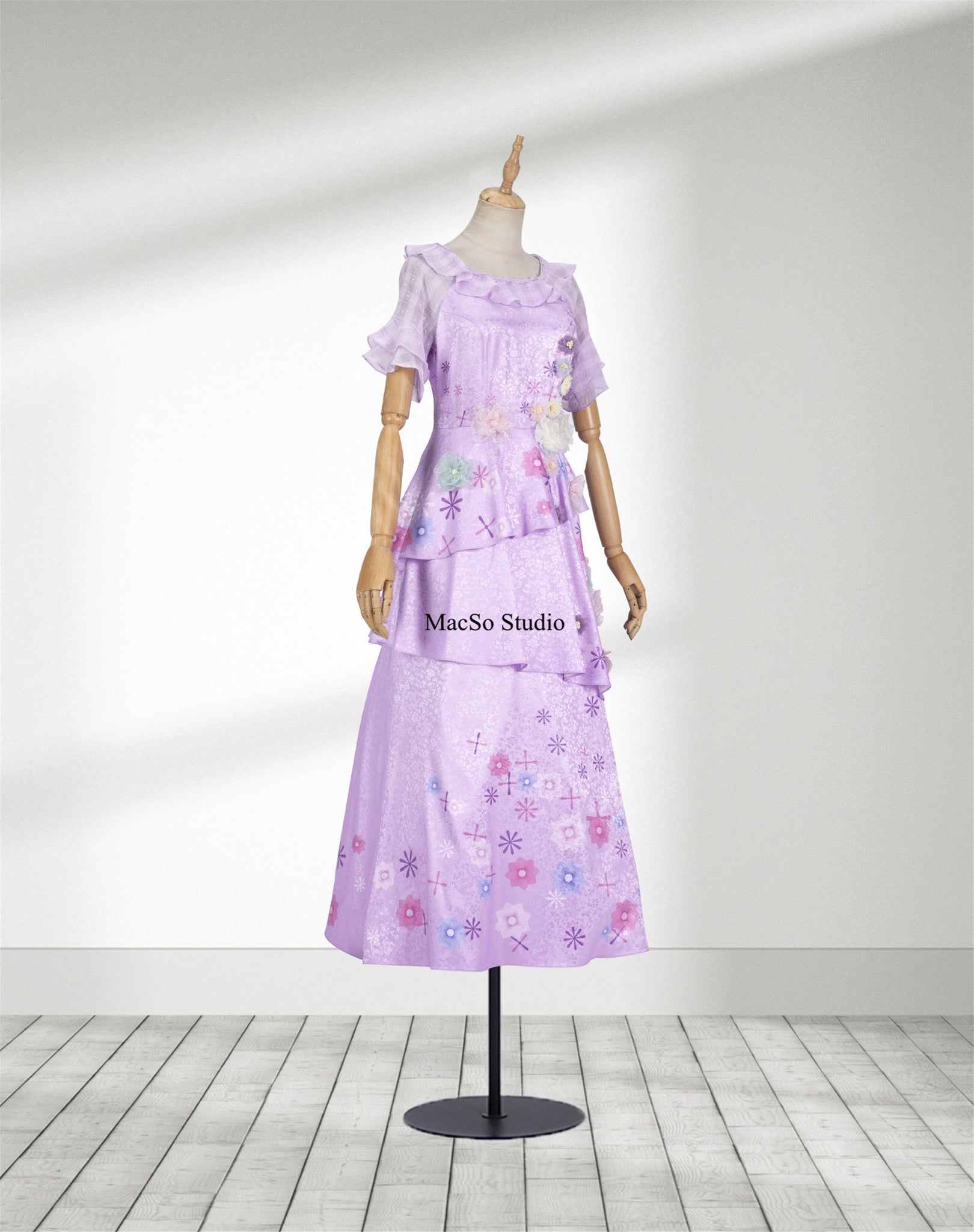 Encanto Isabella Purple Dress Cosplay Costume Kids Handmade costumes Flower Dress Costume Adult/Women Cosplay Halloween Cosplay Costume