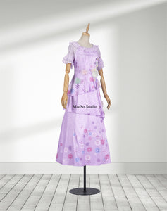 Encanto Isabella Purple Dress Cosplay Costume Kids Handmade costumes Flower Dress Costume Adult/Women Cosplay Halloween Cosplay Costume
