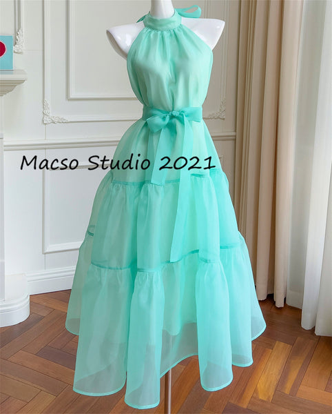 Fashion Summer green dress beach dress sleeveless dress daily dress Party Birthday women vacation dress green Lolita Dress Graduation dress