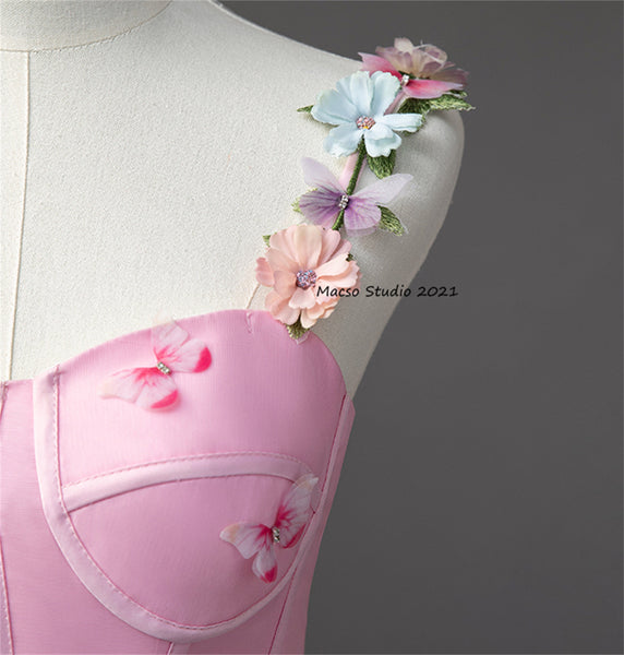 Flower fairy pink Princess Prom Dress Women Wedding Dress Prom Dress Party Dress Graduation Dress Birthday Gown