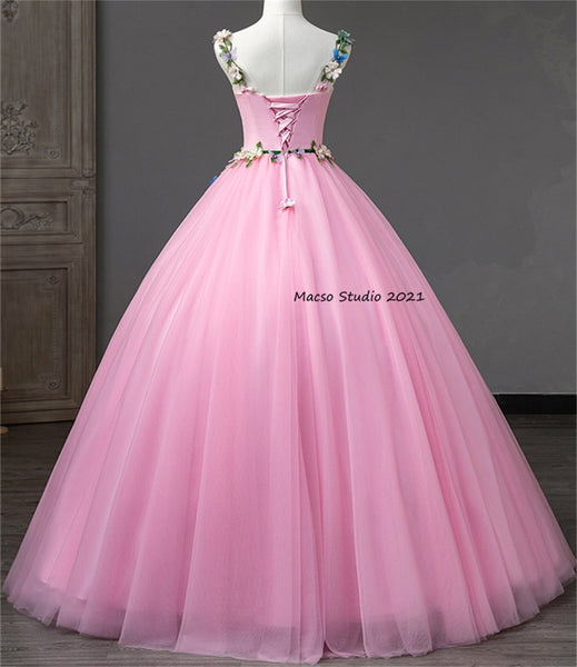 Flower fairy pink Princess Prom Dress Women Wedding Dress Prom Dress Party Dress Graduation Dress Birthday Gown