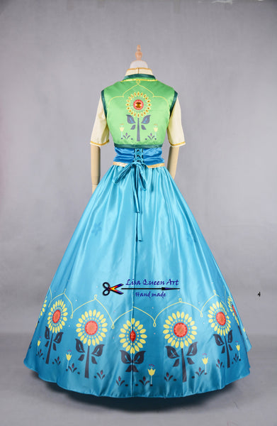 Princess Anna Printed Sunflower Suits Frozen 2 Anna Queen Cosplay Costume