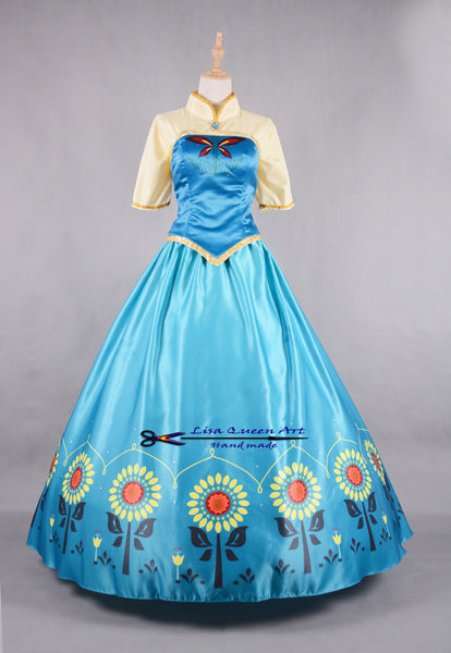 Princess Anna Printed Sunflower Suits Frozen 2 Anna Queen Cosplay Costume