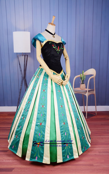 Princess Anna Embroidery Costume Frozen 2 Anna Queen Cosplay Costume