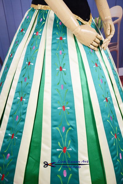 Princess Anna Embroidery Costume Frozen 2 Anna Queen Cosplay Costume