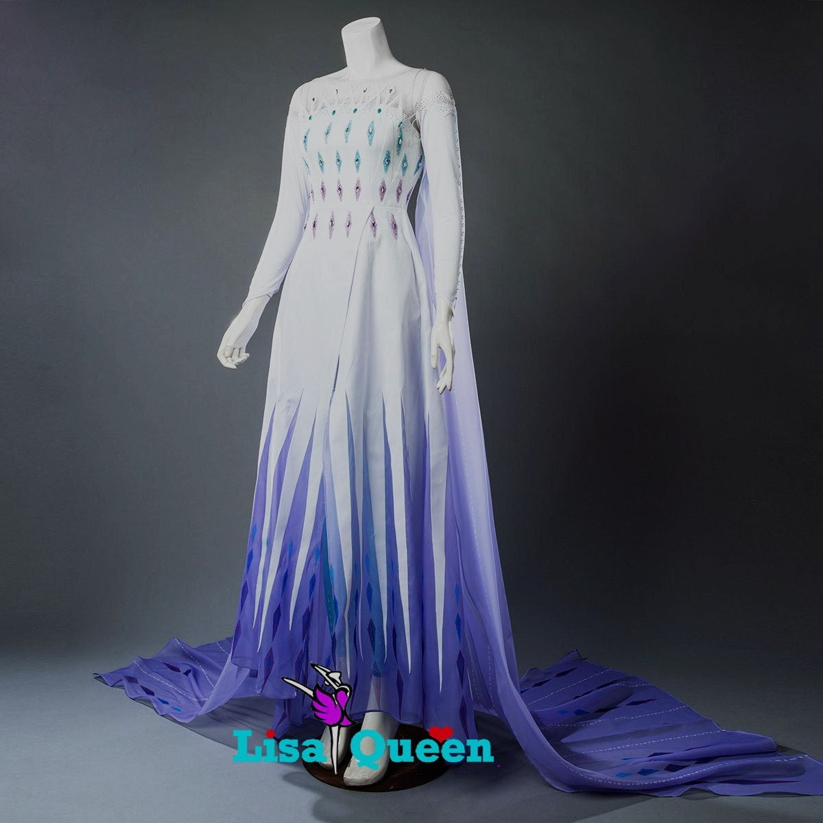 white elsa dress Elsa Coronation Dress Spangle White Dress Frozen 2 Elsa Cosplay Costum –  Mermaidcosplay